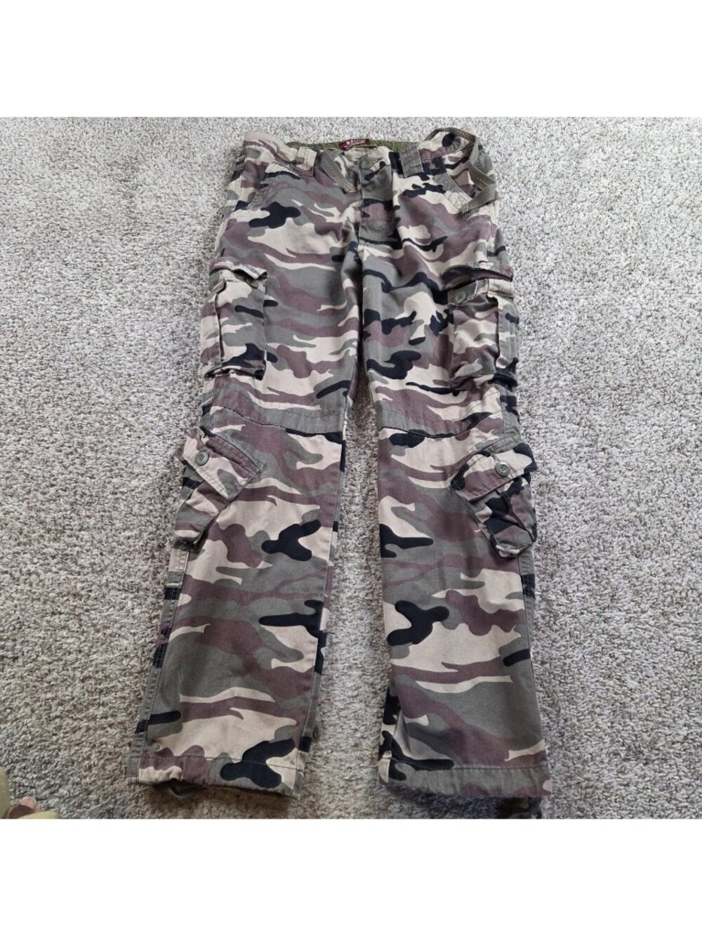 Matchstick Pants Mens 36x32 Camo Cargo Cotton Utility Multi Pocket Military